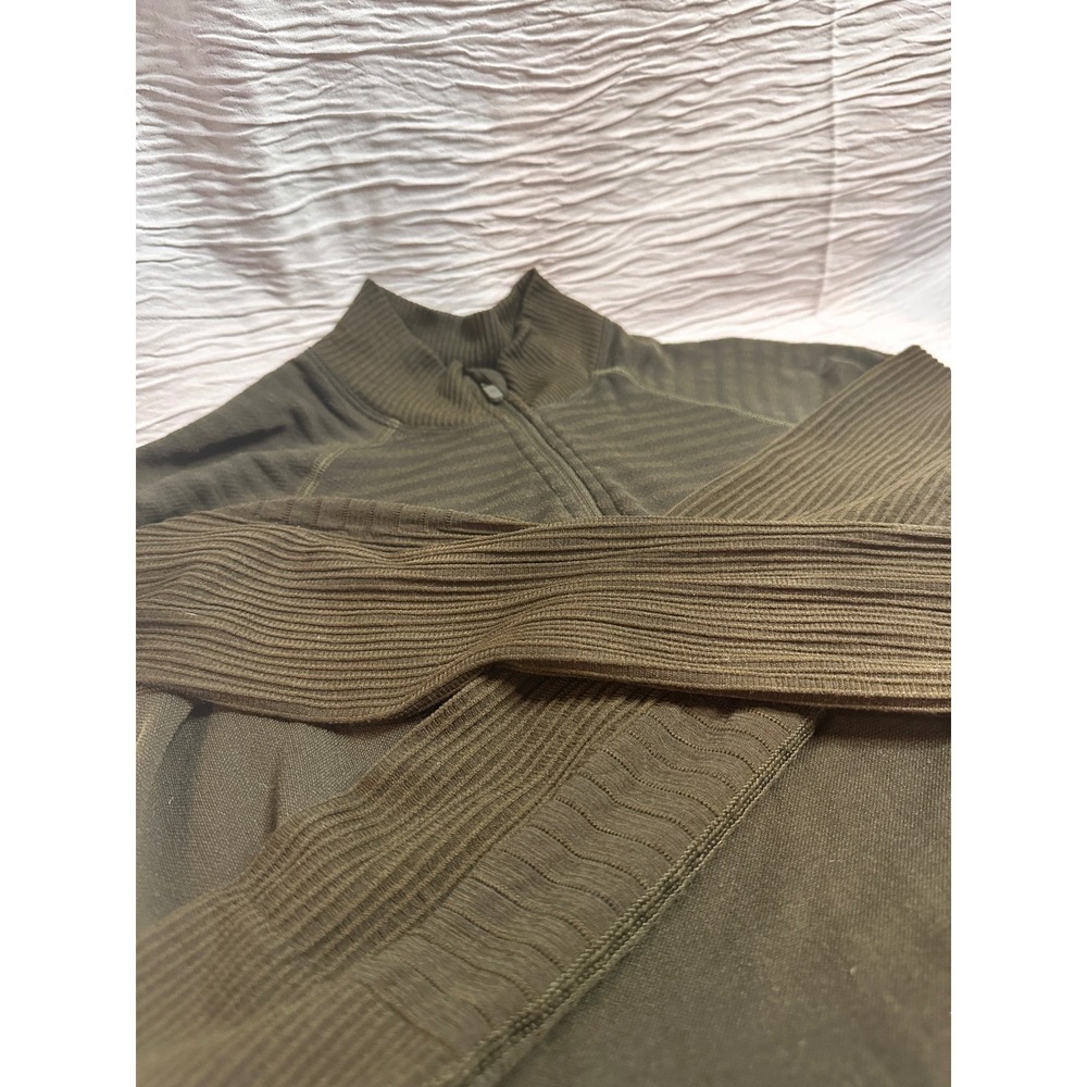 Lululemon Half Zip Pullover Wool Blend Forest Green Womens 4 - Picture 7 of 12